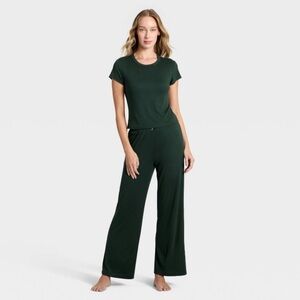 Women's Auden Pointelle Short Sleeve Shirt and Pants Pajama Set